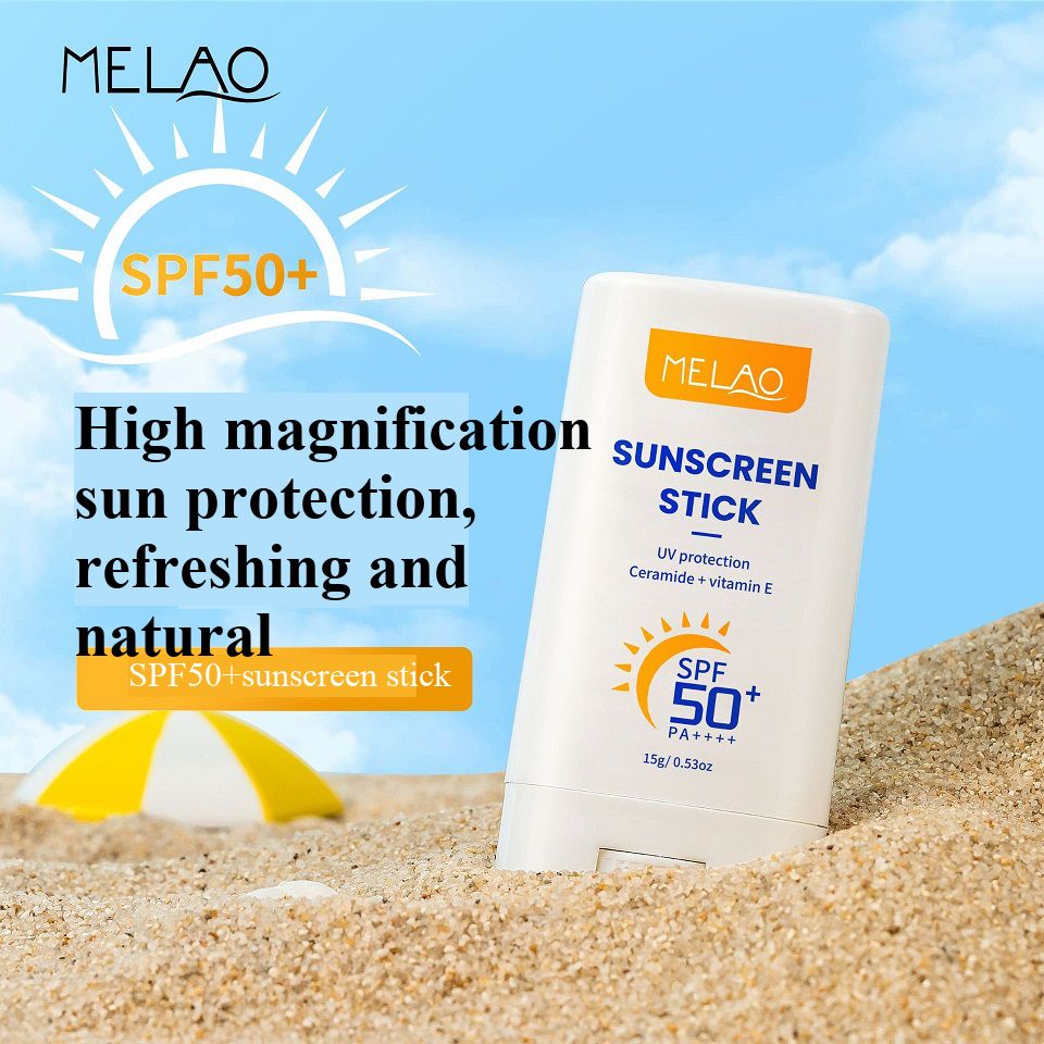 SPF50+ PA++++ Sunscreen Stick, 15g UV Protection with Ceramide & Vitamin E, Portable Face & Body Sun Stick, Water Resistant Non-greasy Sunscreen
