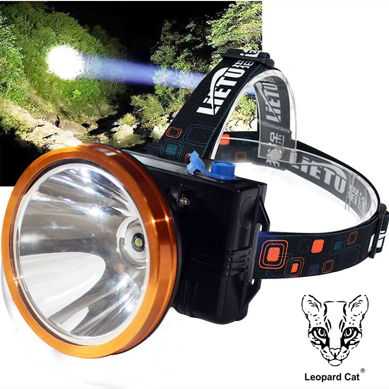 Leopard Cat LED Headlamp Torch Outdoor Rechargeable Bright Flashlight Headlight for Camping Hunting Fishing 