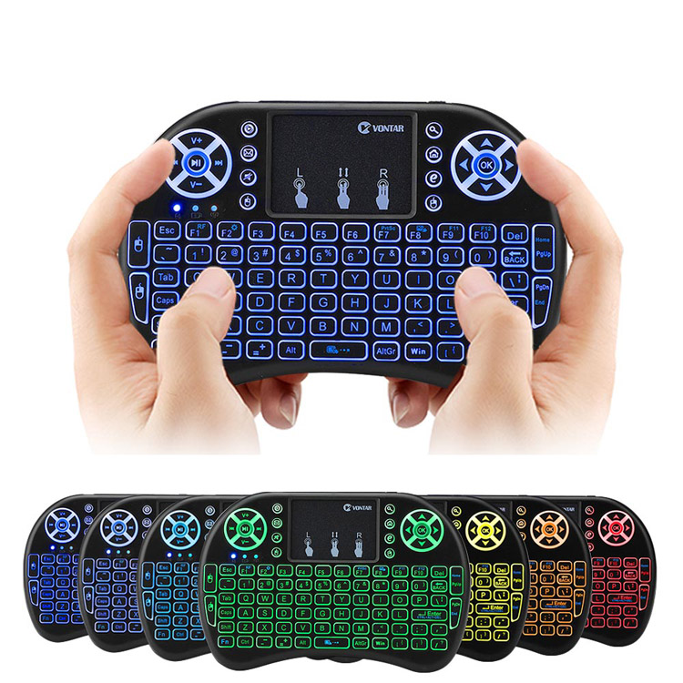 2.4G I8 Mini Keyboard Wireless Keyboard Backlit Air Mouse English Russian Spanish French Remote Control for Android TV BOX