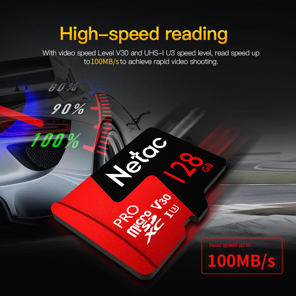 MicroSD Memory TF Card 100MB/s Full HD Video Flash Disk for Smartphone/Speaker/Tablet/PC/Camera