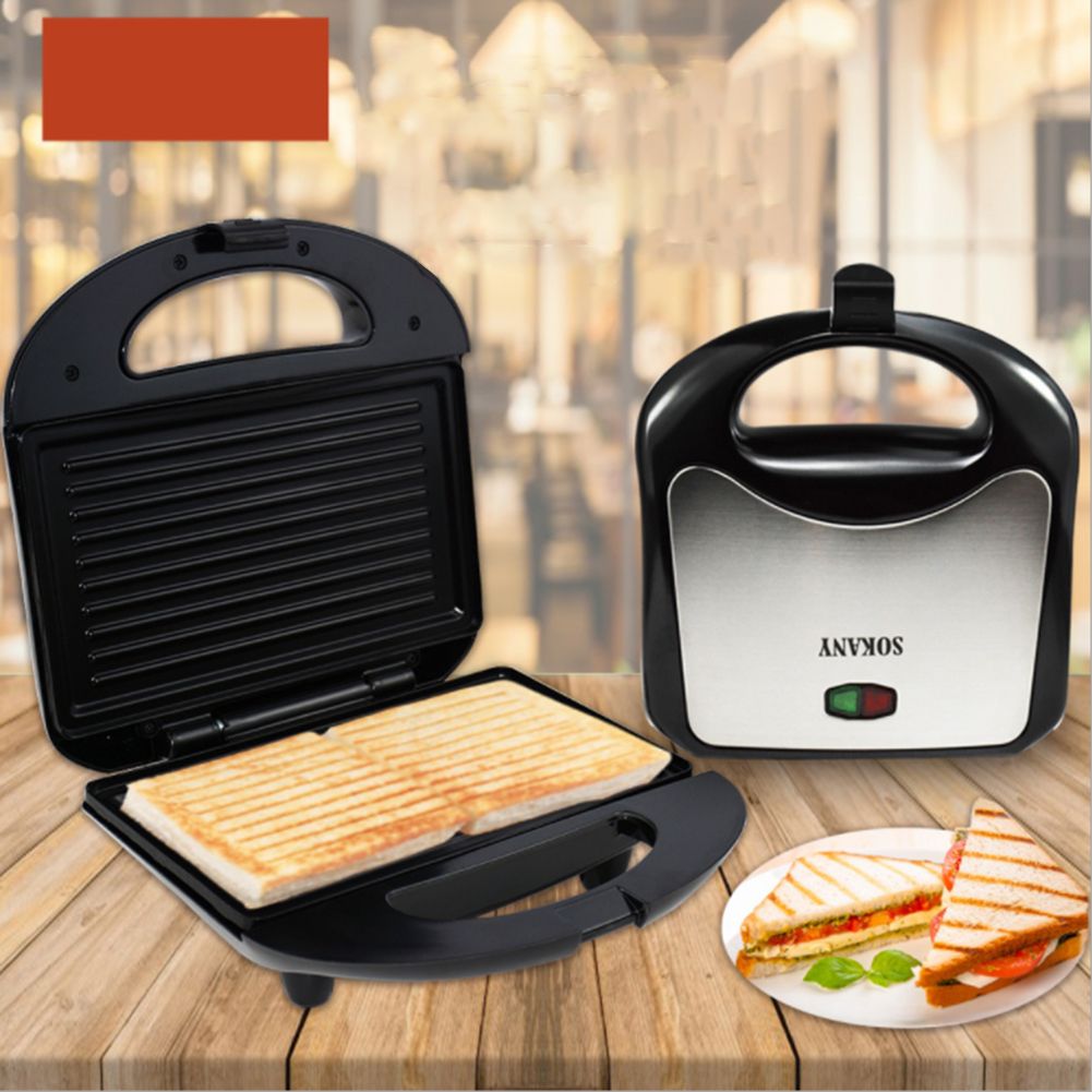 750W Electric Sandwich Maker Mini Grill Toaster Kitchen Breakfast Bread Machine
