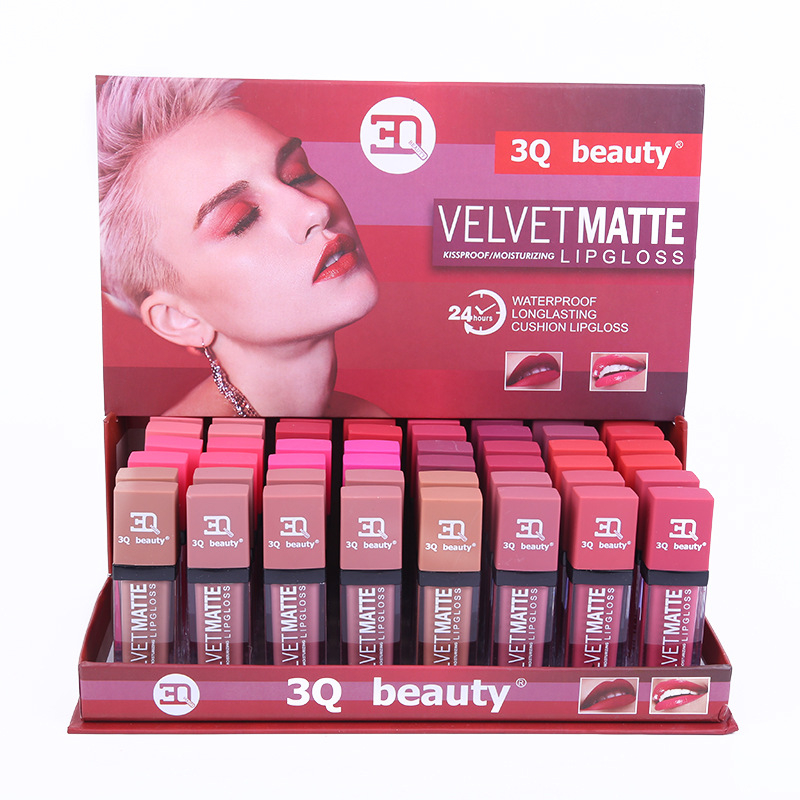 LP-8980 Waterproof Long Lasting 24 Colors lipstick Set Matte Lip Gloss Durable Liquid Lipgloss Set, 48PCS/BOX
