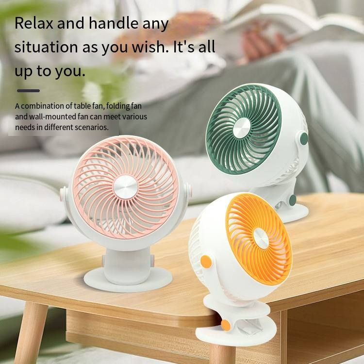 Multifunctional USB Mini Clip Fan, Rechargeable & Plug-in Dual-use Cooling Fan, Adjustable Quiet Air Circulator, Portable Desktop Table Fan for Home Dormitory Office Outdoor Use