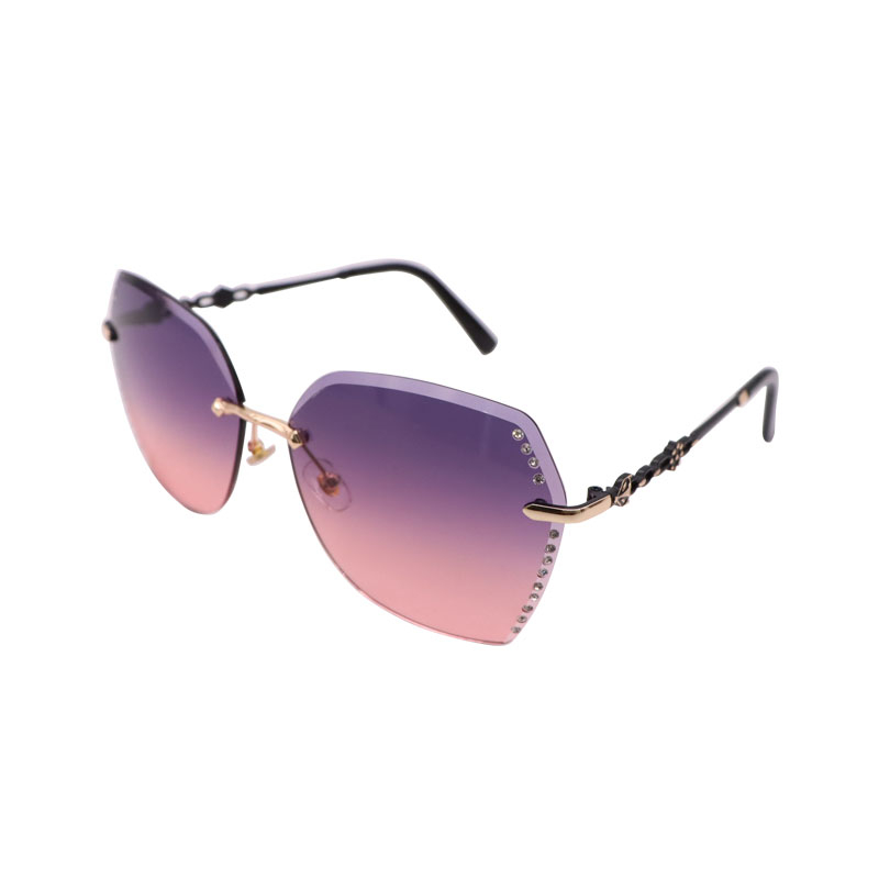 956 Fashion Lady Sun Glasses Rimless Rhinestone Decor Women Sunglasses Vintage Alloy Frame Butterfly Classic Brand Designer Shades