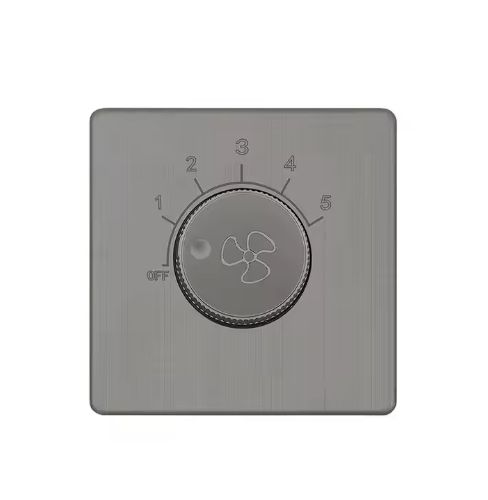 Fan Wall Switches and Sockets UK Standard Modern Grey Grid Texture Fan Speed Control 250V Electric Wall Switches for Home