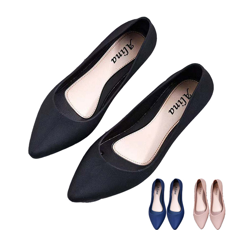Pointed Single Shoes Wedge Heel Ladies Shoes Casual Work Peas Shoes Wear-resistant Women's Shoes