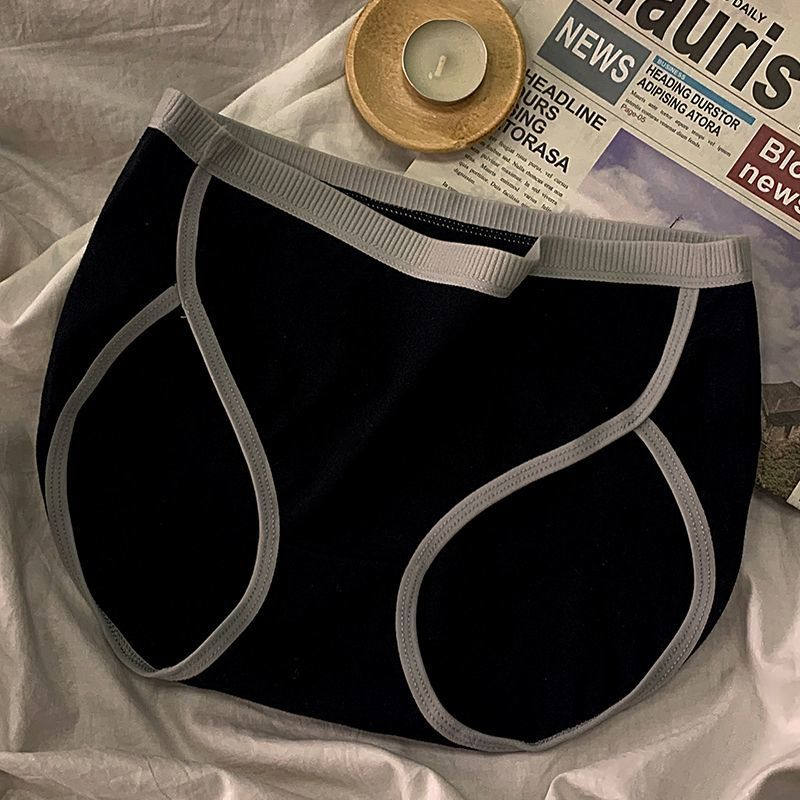 Q6596# women's cotton panties mid-rise non-marking hip shorts girls' comfort briefs 3pcs set