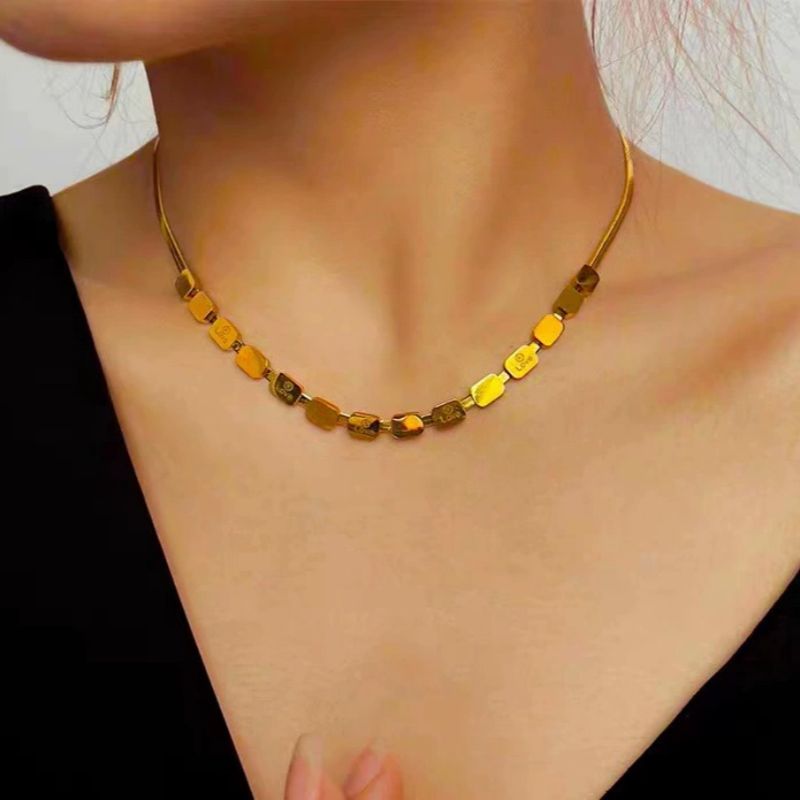 Lovers necklace bracelet Gold Letter Small Square Titanium Steel Love Bracelet necklace Valentine's Day gift CRRSHOP men women jewelry hand ornament gold silvery holiday gifts free shipping