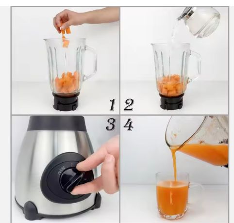 KAEN WUOD 2 in 1 Blender Juicer KE-2268 5 Speed with Stainless Steel Jar Electric Food Mixer Blender