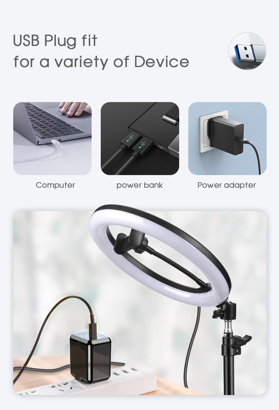 VEONAM RGB video light Selfie Ring Light Photography led light lamp with mobile Holder large tripod stand for Youtube tiktok ringlight 10inch 12inch fill light