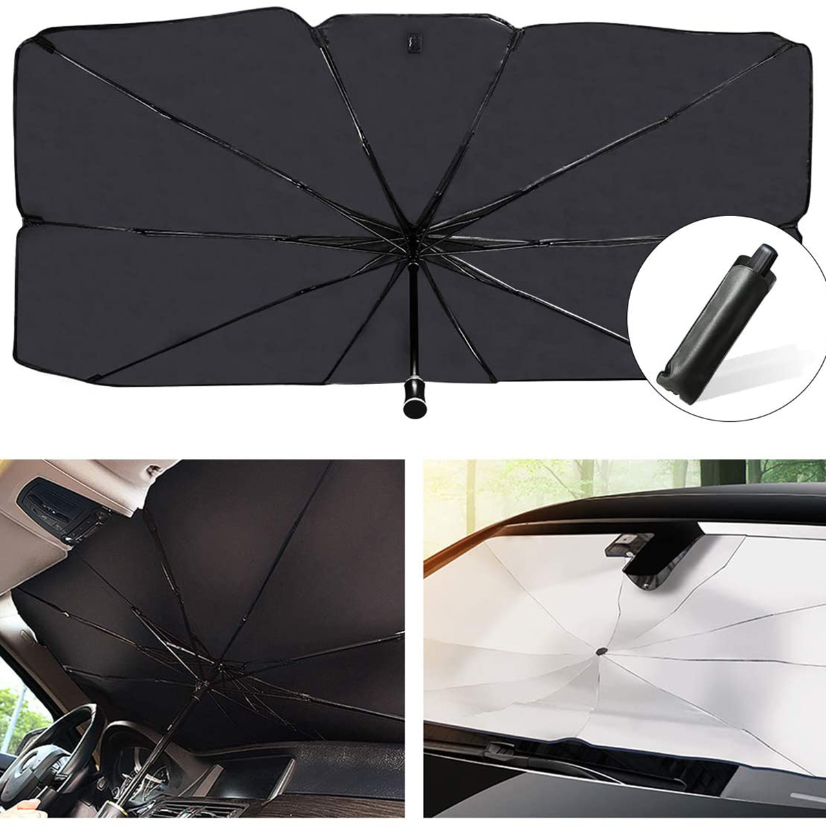 Car Windshield Sun Shade UV Rays and Heat Sun Visor Protector Foldable Reflector Umbrella