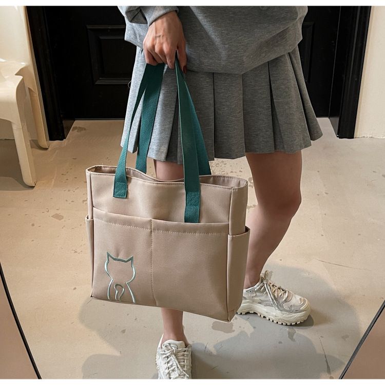 New Commuter Large Capacity Handbag Fashion All-match Tote Bag High-value Literary Office Shoulder Handbag for Women
