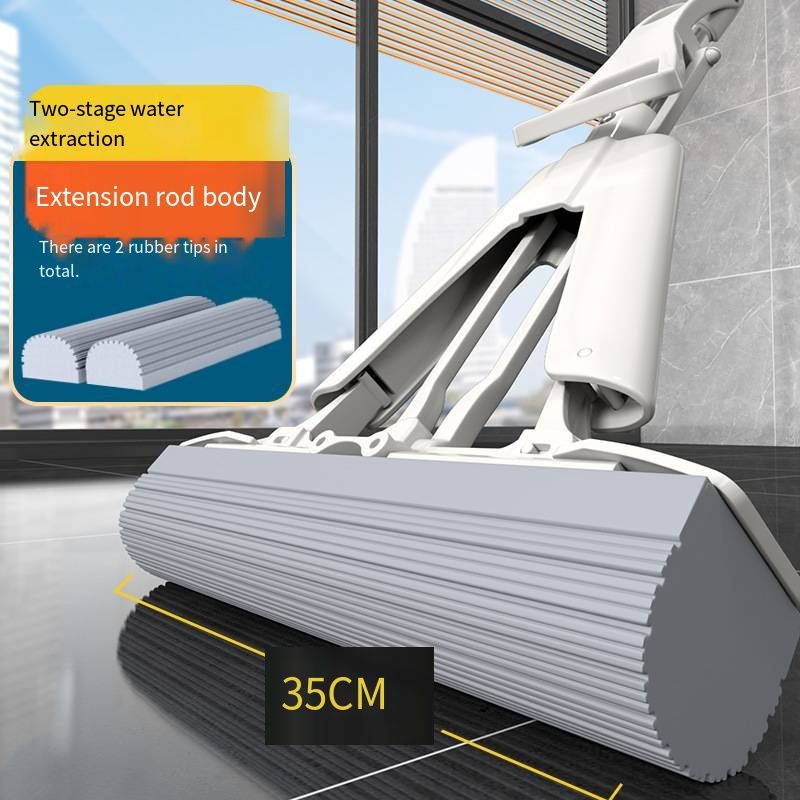 2026 New Household Sponge Mop Lazy Hands-Free Floor Mop Foldable Self Squeeze Water Design Large Size Strong Absorbent Gum Mop Wet Use Floor Cleaning Mop for Home Kitchen Bathroom
