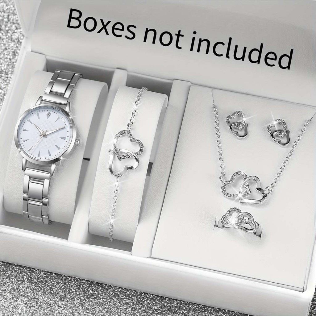 2026 New Women Silver Steel Band Watch Set, adopts minimalist petite small dial design with elegant silver tone for a delicate and high-end look. Featured luminous hands support clear time reading in dark environments