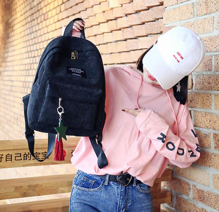 Women bag Hot Travel Backpack Fashion Canvas Tassel School Bags Large Capacity Backpack lady handbag