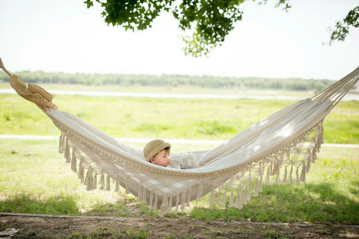 Handmade Boho Large Brazilian Macrame Fringe 2 Person Double Deluxe Hammock Swing Net Chair for Beach, Yard, Bedroom, Patio, Porch, Indoor, Outdoor, Wedding Decor 95" Lx 59" W