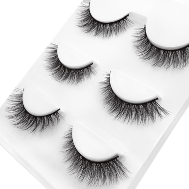 3D Faux Mink Lashes Handmade Luxurious Volume Fluffy Natural False Eyelashes 3 Pairs/box
