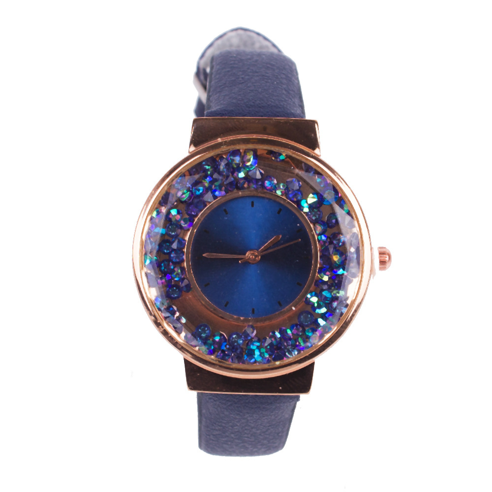 JDJ815 women's fashion watch set quicksand gemstone watch and love chain set city girl watch