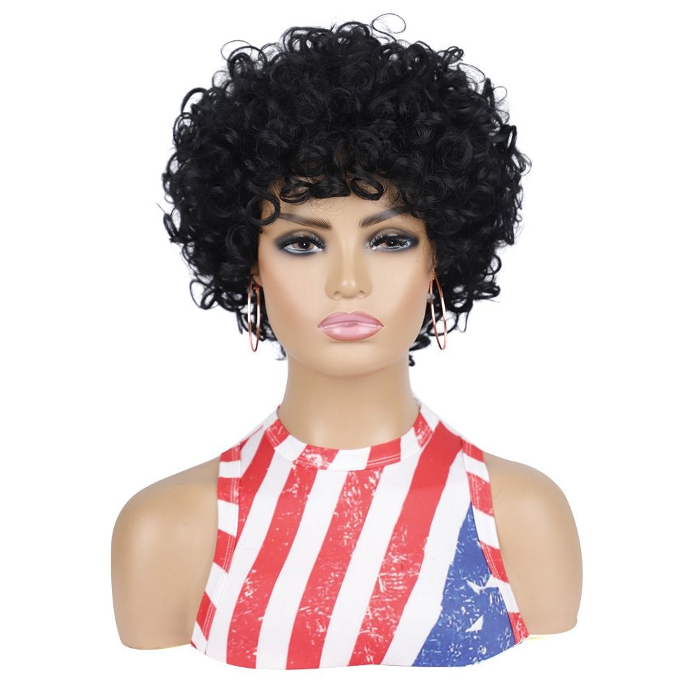 TopKiss Flaming Red Short Bob Wig with Springy Curls and Heat-Resistant Fiber for Women Local