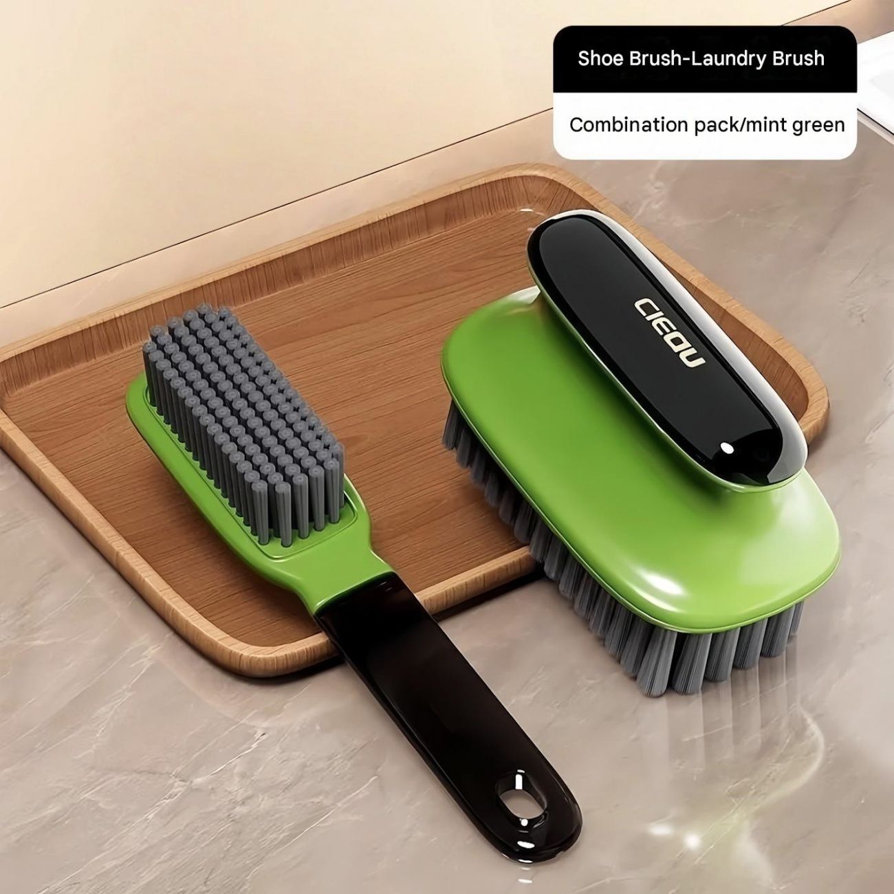 Multi-purpose Long Handle Shoe Brush Laundry Brush Stiff Bristle Cleaning Brush, Household Cleaning Scrub Brush for Sneakers, Garment, Fabric, Bathroom Surface