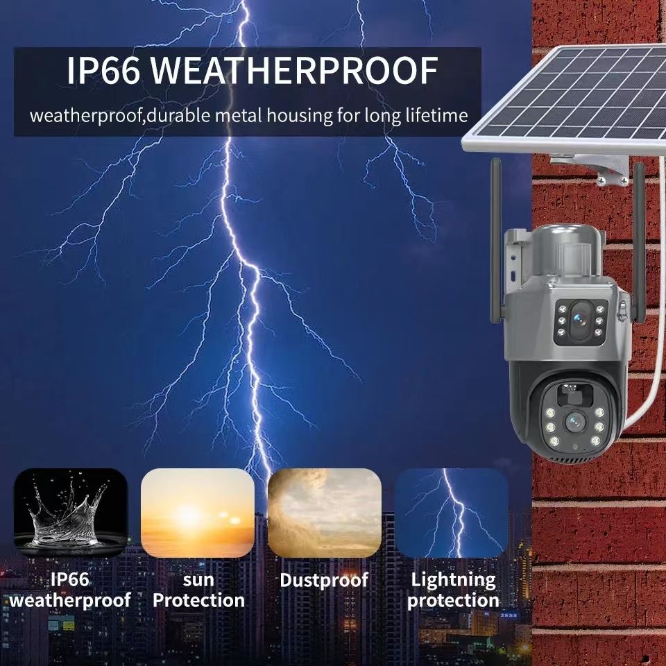 2K Solar Security Cameras Wireless Outdoor, 2 Pack 360 View Pan/Tilt WiFi Security Camera Outside with Color Night Vision,Easy to Install, PIR Alarm, 2-Way Audio
