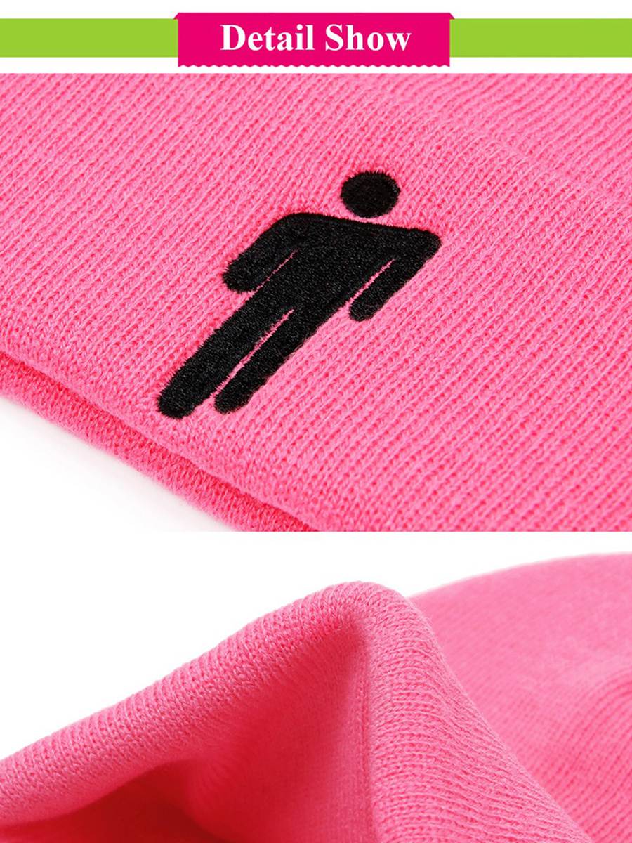 New Creative Autumn and Winter Billie Eilish Knitted Hat Pullover hip-hop Hat Woolen Hat