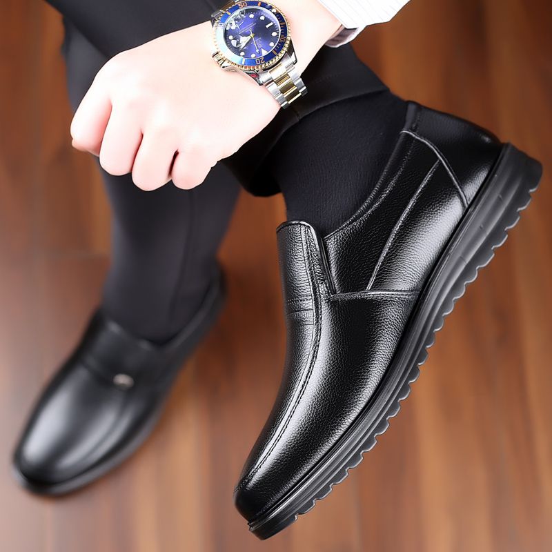 【Genuine Cow Leather】Men Classic Leather Shoes For Wedding Business Man Loafers Male Business Dress Footwears Of Black Brown