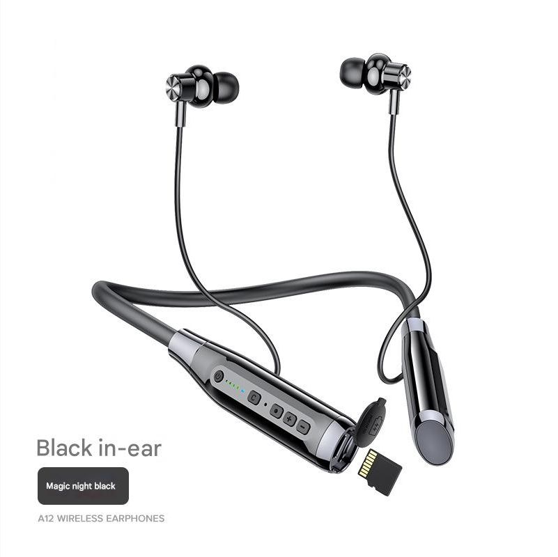 Sport Earphone Bluetooth Headset Neck Hanging Style Ultra Long Standby Semi In Ear Wireless Sports Card Insertion Earphones