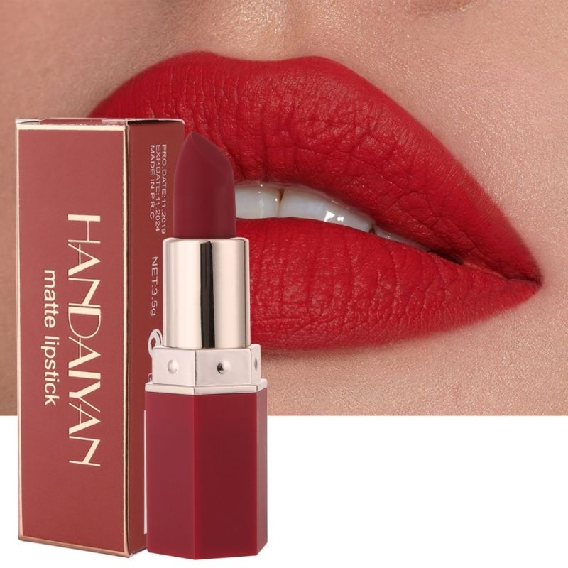 Lipstick, matte matte finish, non fading, non stick to cup, makeup 