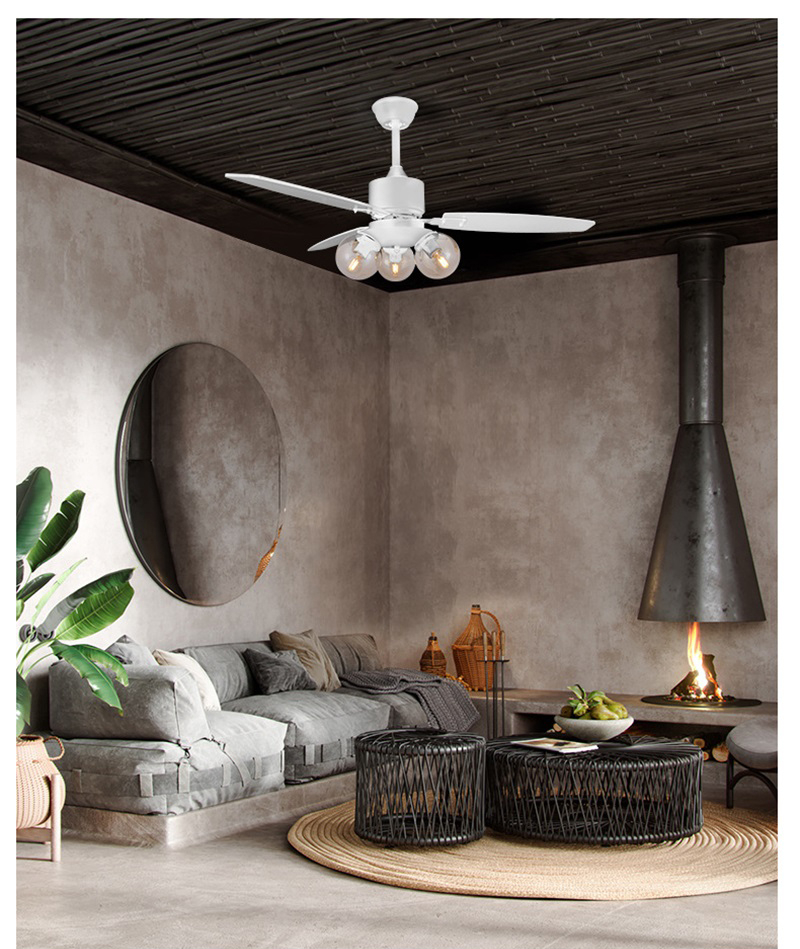  OUFULA Modern Nordic Creative Glass Lamp With Remote Control Bedroom Ceiling Fan With Light 42 Inches