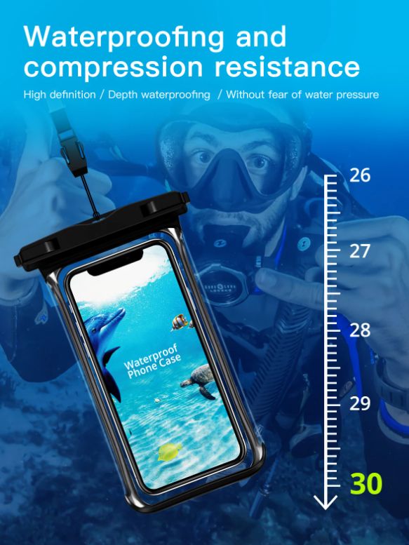 Waterproof Mobile Phone Cases Transparent Phone Underwater Storage Bag Swimming Diving Protective Swimming Bags Waterproof Phone Case Water proof Bag Mobile Phone Pouch PV Cover