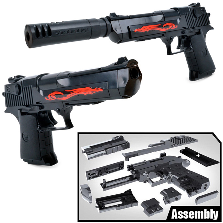 New Assembly Toy Gun Building Blocks Pistol Rifle DIY 3D Miniature Model Plastic Gift for Boy Kids
