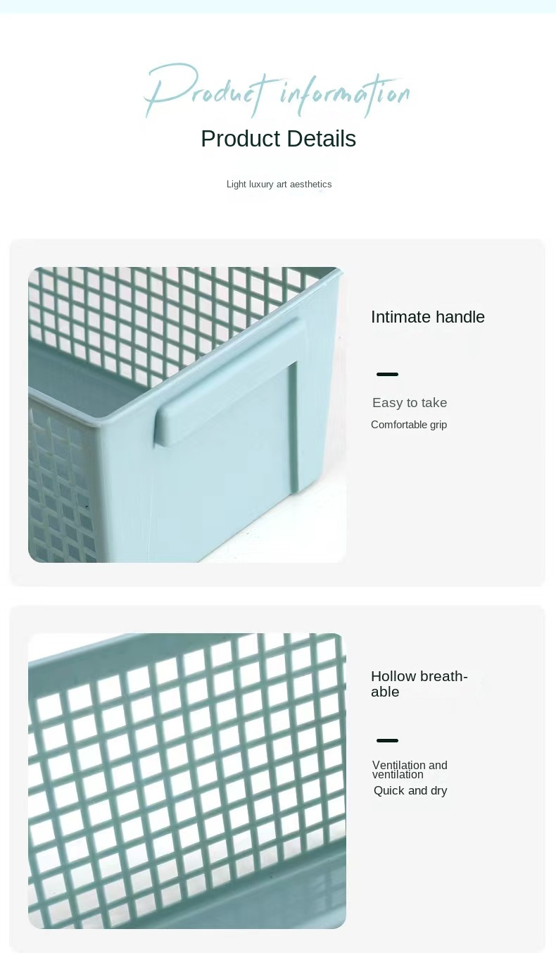 Rectangular Storage Basket, Hollow Plastic Storage Basket, Kitchen Living Room Clothes Storage Box