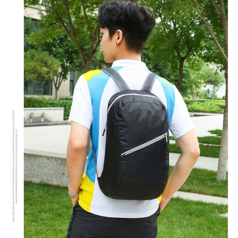 Backpack Outdoor foldable skin bag, super lightweight carrying backpack, men's and women's ultra-thin sports backpack CRRSHOP black ,grey,dark blue bags reflective stripe