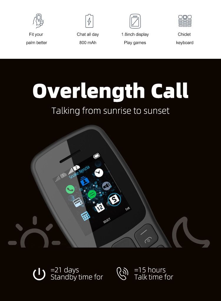 Make a call to your loved ones at home the new button phone 106 feature mobile phone multi card 2G send the elders send the elderly send the children