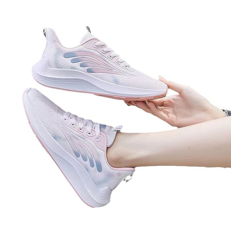 Running Shoe Woman Sneaker Running Shoe Lady Girl New Fashionable Trendy Sports Shoes Fly Woven Breathable Non Slip Lightweight Running Shoes