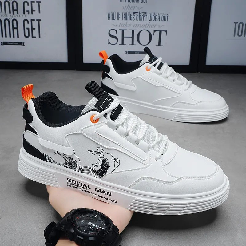 D-015 Breathable Small White Shoes For Men'S Trend Versatile Lightweight Sports Board Shoes Trendy Shoes