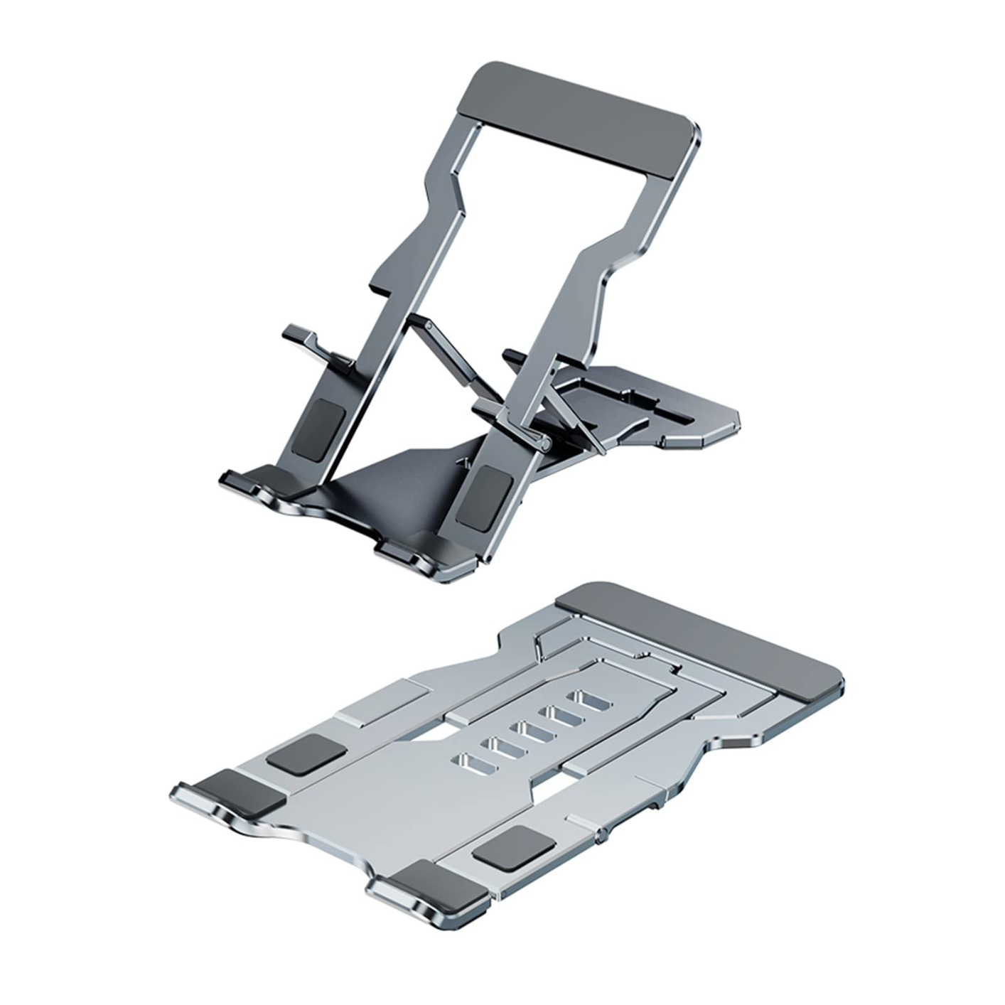 Phone Holder for Desk, Adjustable and Foldable Desktop Cell Holder,ABS Phone Stand with Non-Slip Anti-Scratch Pad, Portable Ultra-Thin Phone Holder, Compatible with Smartphone