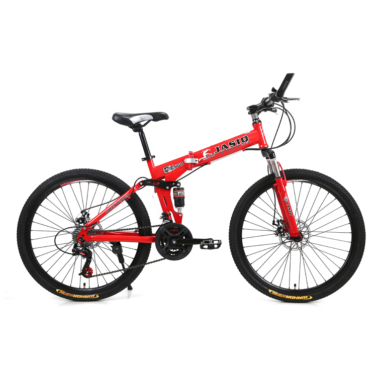  Mountain Bike 26-inch Foldable Spoke Wheel Good Quality Steel for Students and Adults Red