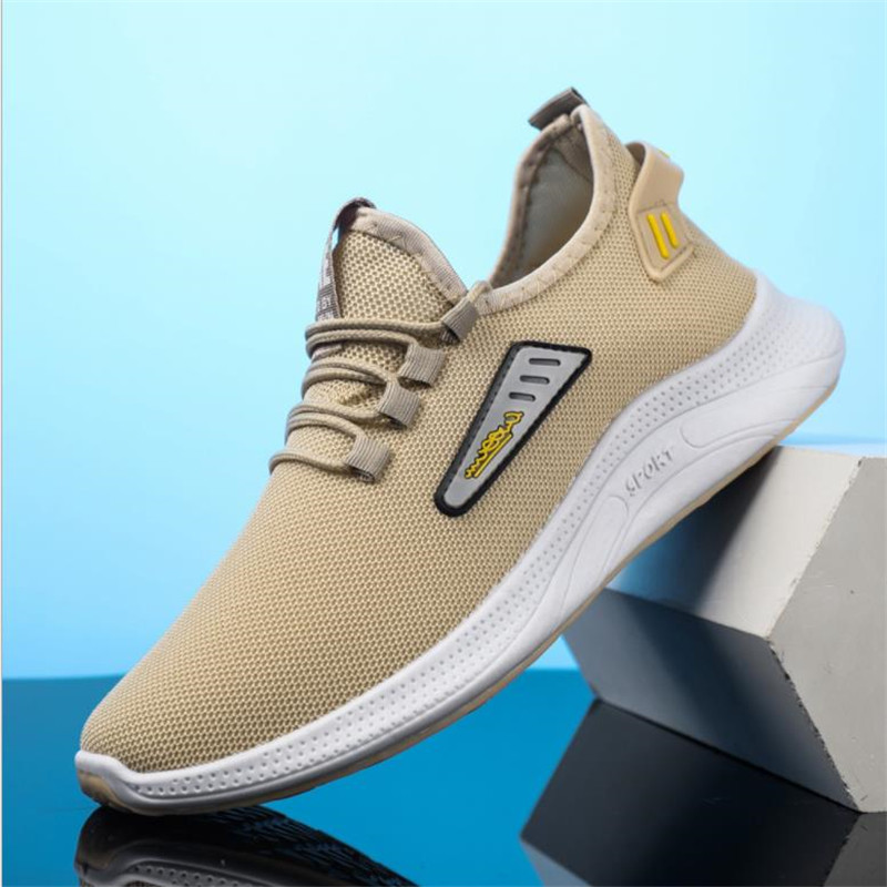 New khaki light and breathable running casual men's shoes non-slip wear-resistant fashion sports shoes