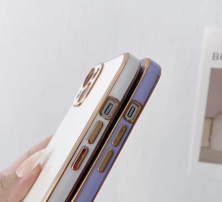 Glossy Gold Metal Lines Design Ultra Thin Elegant iPhone Mobile Case Cover