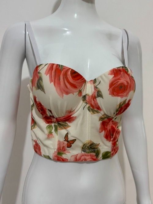 French printed herboned camisole women's summer wear sexy corset on top, sweet and spicy short with bandeau hottie top