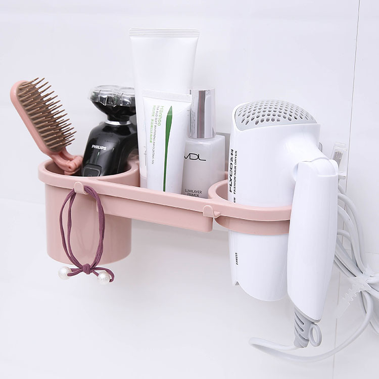 Home Daily Supplies Storage Storage Rack Towel Rack Original Design Bathroom Wall-mounted Towel Rack Household Non-perforated Bathroom Hair Dryer Storage Rack Non-marking Sticky Hair Dryer Rack Strong Bathroom Non-perforated Shelf Bathroom Hair Dryer Rack Storage Rack