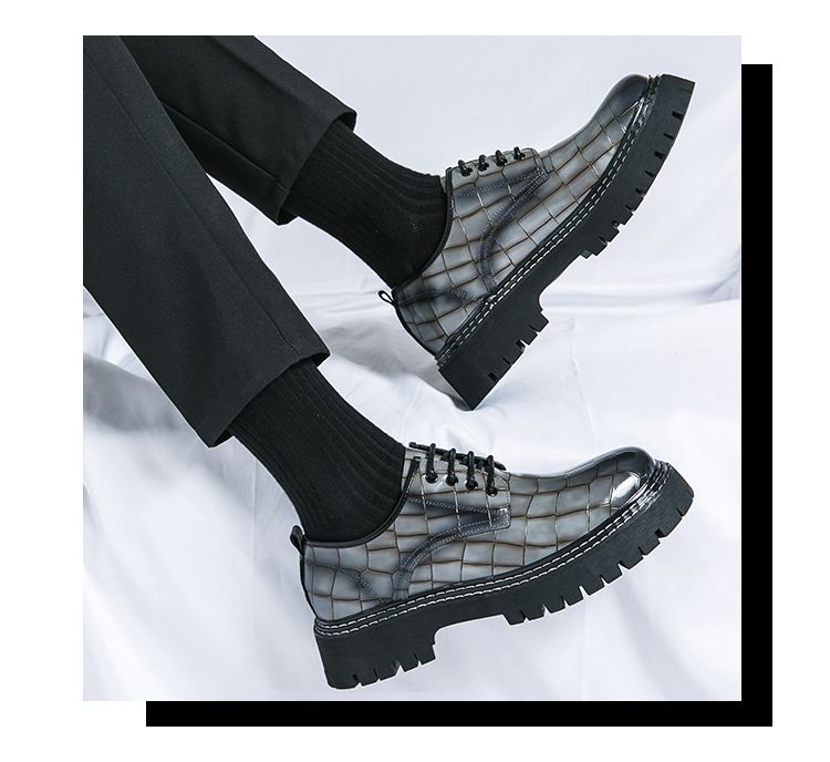 New men's thick-soled height-increasing club fashion shoes for Spring and Autumn 2025 cross-border large-sized men