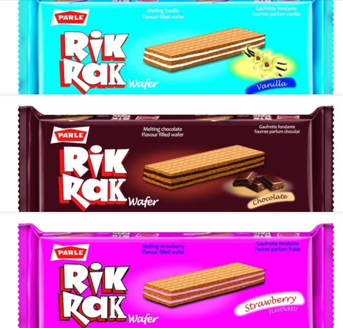 PARLE RIK RAK BISCUIT CHOCOLATE, BANANA MILK, STRAWBERRY, VANILLA, 18g