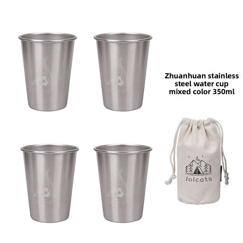 Xiaomi - style 304 stainless - steel camping coffee and beer cup set, travel - portable, suitable for camping, with a drop - resistant water cup