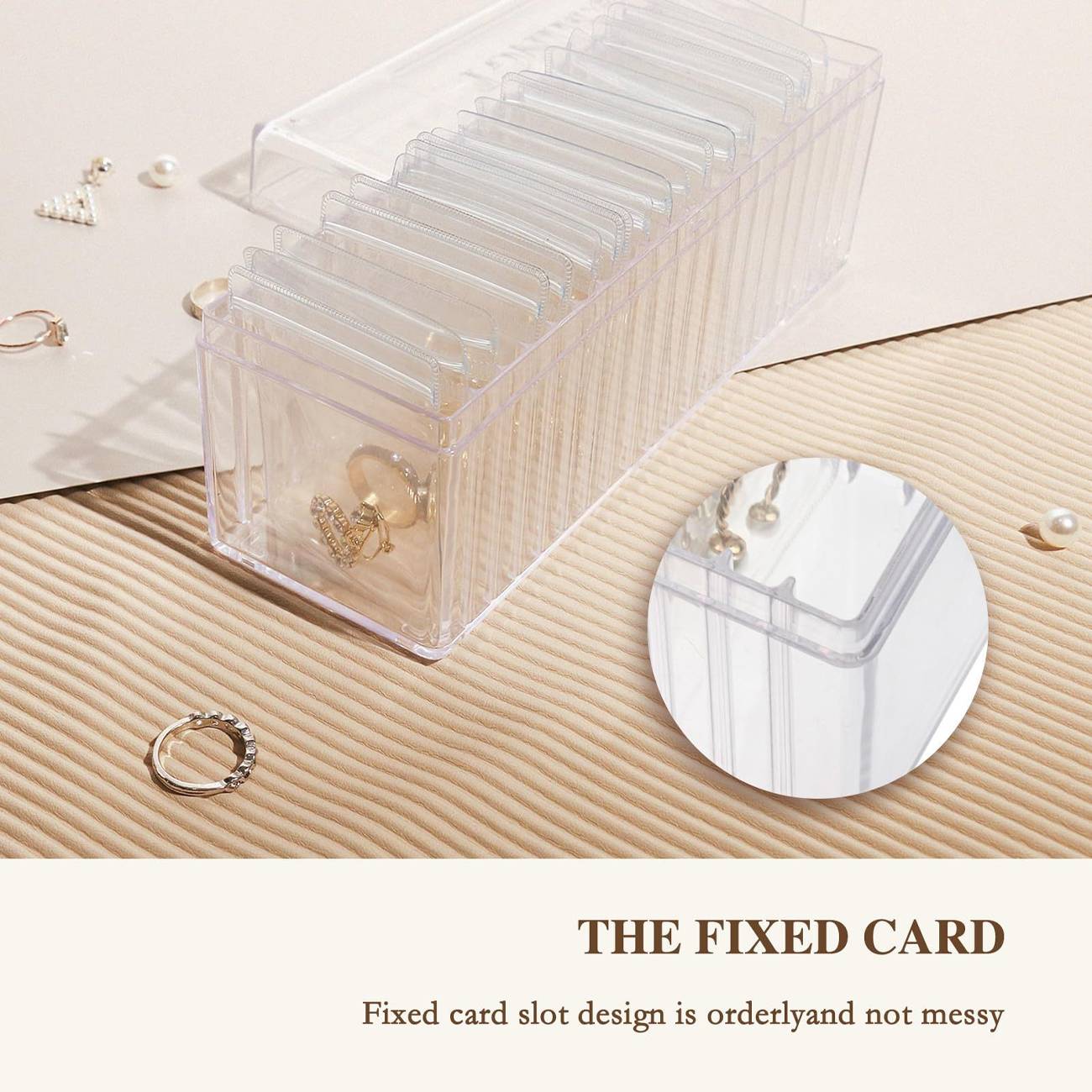 AUNONT Antioxidant PVC hand jewellery necklace earrings sealing bag desktop dust acrylic jewellery storage box