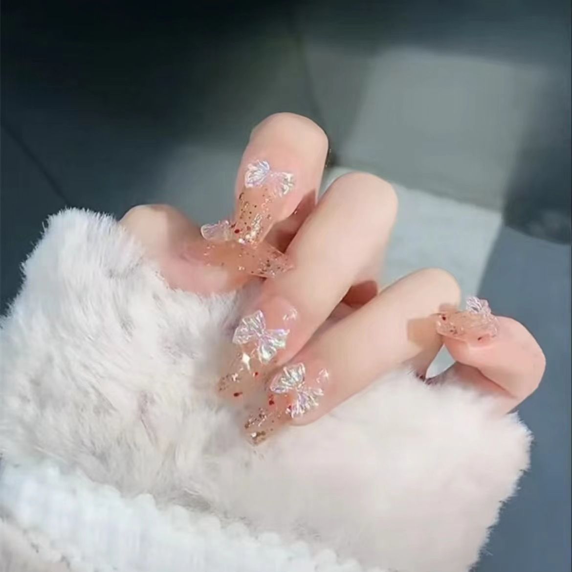 Fake nails with designs coffin artificial nails tips overhead with glue press on nail false nails set nail art tools Accessories