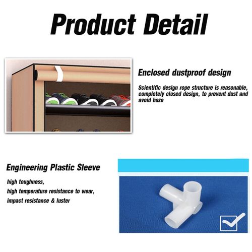 9 Tier Dust-proof Shoe Rack - Black/Grey