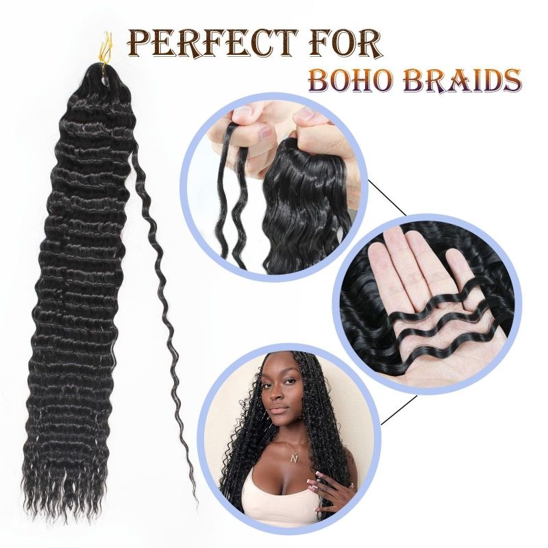 Deep Wave Twist Large curved long curly hair crochet winding, synthetic wigs CRRSHOP 24 "30 pieces 100g wig